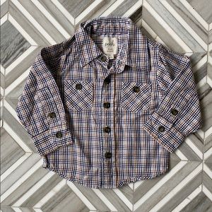 Little Peanut 🥜 PEEK boys M 6-12mo plaid shirt